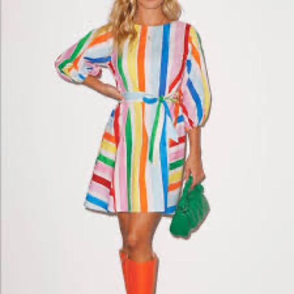 Never Fully Dressed SUKI MINI DRESS, size 20 US, rainbow